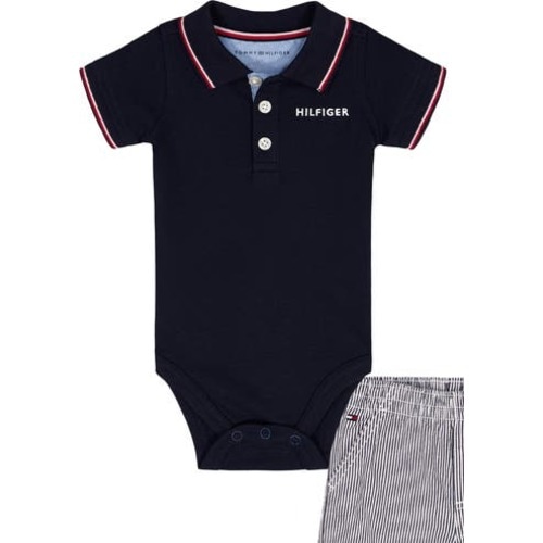 Kids' Polo & Stripe Shorts Set
