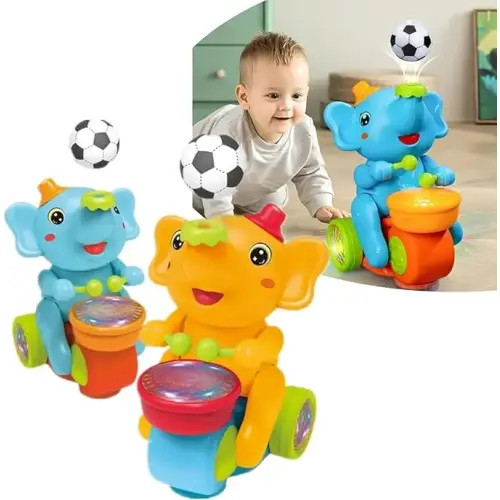 Electric Elephant Crawling Music Toy with Blowing Ball Function, - TikTok Shop