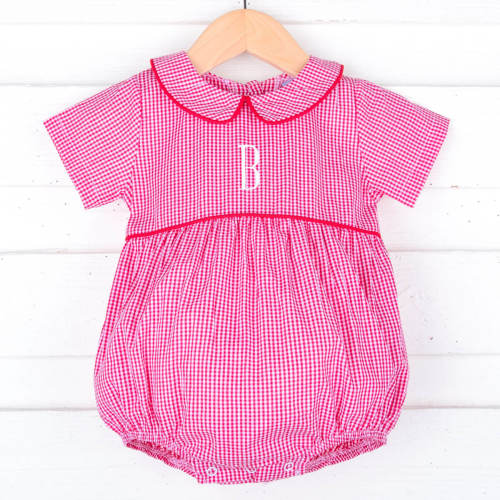 Gingham Collared Bubble Red