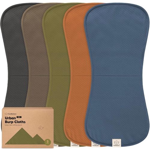 Organic Burp Cloths Baby Boy & Girl, 5-pack Cotton Burp Rags (Basic/Quin)