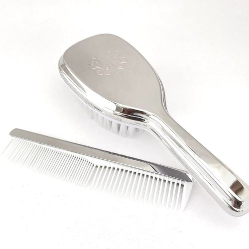 Monogrammed Brush and Comb Set - Child Size Nickel Plated