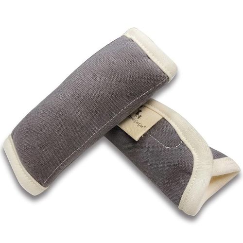DorDor & GorGor Organic Baby Seat Belt Cushion, Extra Plush, 100% Cotton (Gray)