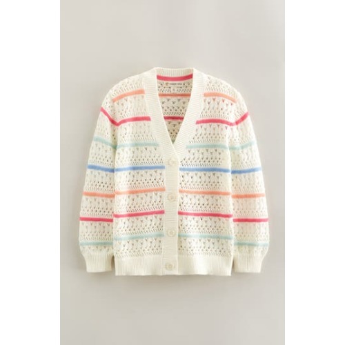 Kids' Stripe Open Stitch Cotton Cardigan, 2T