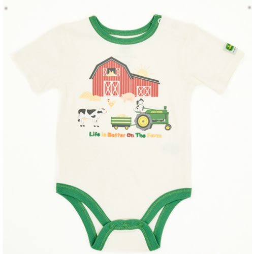 John Deere Infant Boys' Barnyard Short Sleeve Onesie