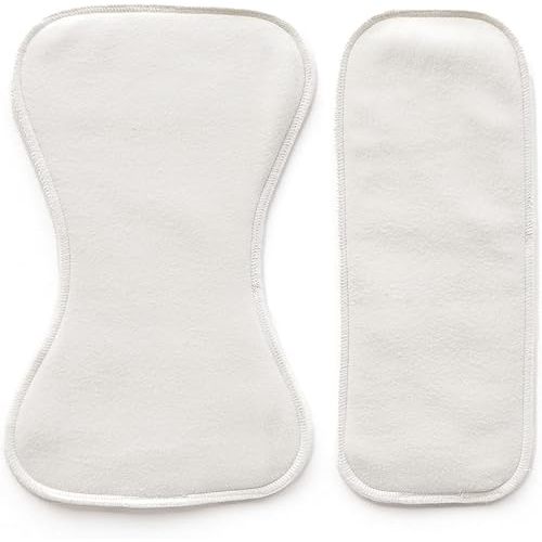 Esembly Ultra Absorbent Overnight Hemp Cloth Diaper Booster Inserts with Stay-Dry Fleece – Reusable Nighttime Doublers for Heavy Wetters – Size 1, 1 Set (1 Contours and 1 Boosters)