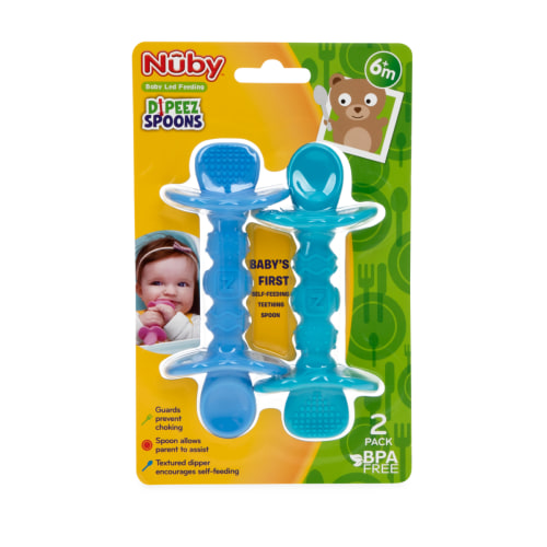 Nuby 2Pk Sure Grip Dipeez Spoons Asst