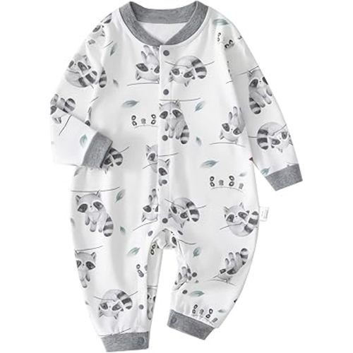 100% Organic Cotton Soft 3-24 Months Unisex Footless Newborn Baby Sleepers Pajamas Romper Boys Girls Long Sleeve