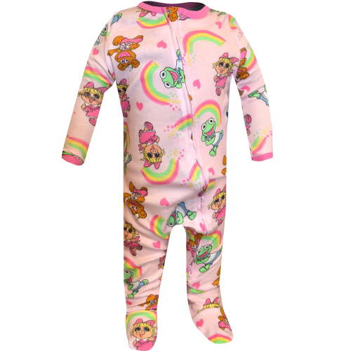 Komar Girls Disney Junior Muppet Babies Miss Piggy Cotton Sleeper (0-3 Months)