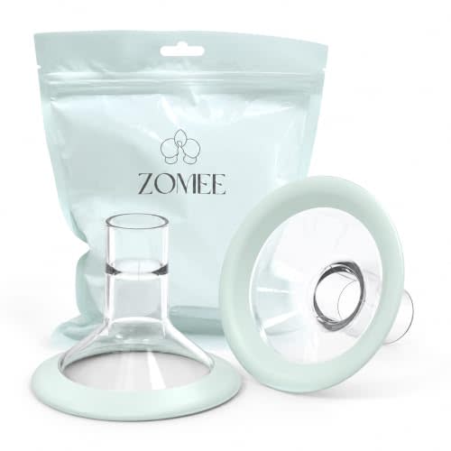 Zomee Flex Breast Nipple Shield Latch Assistance Inverted or Flat- Comfortable & Soft for Easy Pumping Use for Z1 Z2 Breast Pump (Multiple 2 Pack Sizes) (17mm)