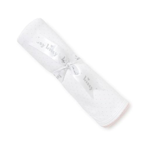 kissy kissy Baby Gender Neutral New Kissy Dots Print Blanket, White/Silver, One Size
