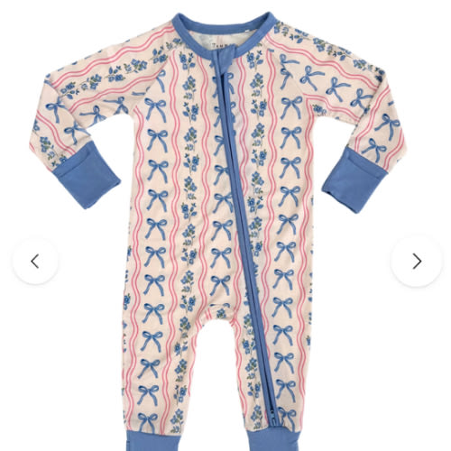 Amelia Bow Zipper Romper – In my Jammers