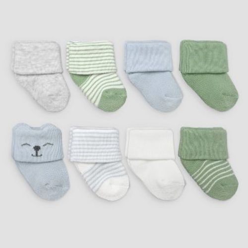 Carter's Just One You® Baby Boys' 8pk Terry Socks- Blue/Green 0-3M