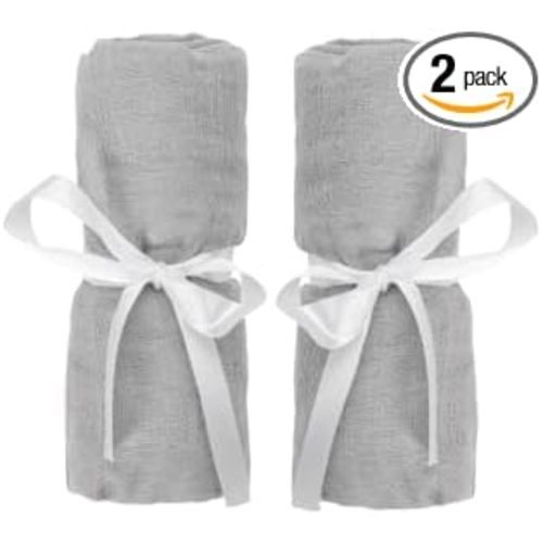 Newton Baby Travel Crib Fitted Sheet 2-Pack, Breathable - Grey
