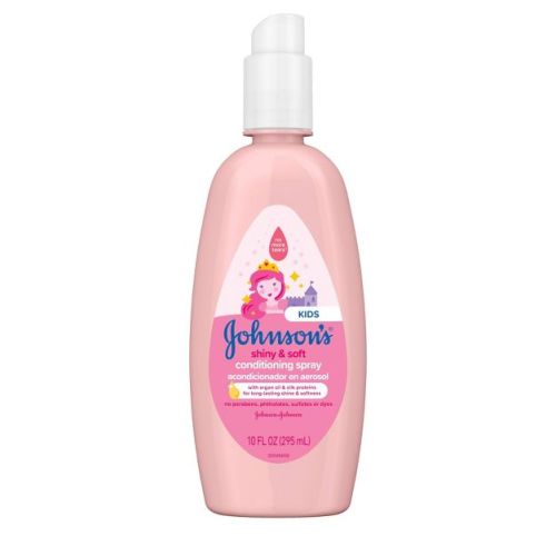 Johnson's Shiny & Soft Kids' Hair Conditioning Spray, Argan Oil & Silk Proteins, For Toddlers' Hair - 10 Fl Oz