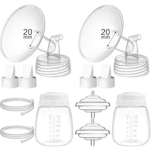 20mm Replacement Pump Parts for Spectra S1 S2 9 Plus Synergy Gold Includes Flange Duckbill Valve Tubing Backflow Protector Bottle,Compatible with Motif Luna Cimilre Ameda MYA Pump