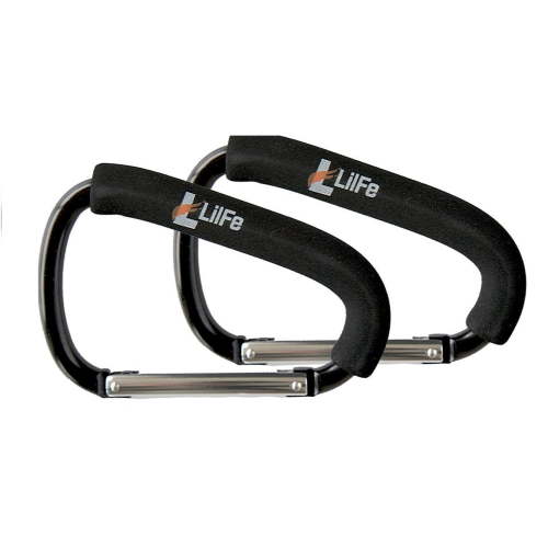 LilFe Stroller Hooks, 6.7" Large Stroller Clip, 2 Pack Large Carabiner Stroller Hooks for Hanging Bags and Shopping, Stroller Accessories for Mommy