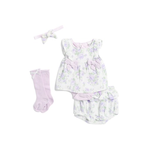 Nicole Miller Four-Piece Floral Print Skirted Bodysuit Set | Nordstromrack