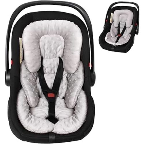 Infant Carseat Insert, 2-in-1 Reversible Baby Car Seat Cushion for Newborn Toddler Head & Body Support Car Seat Pad for Carseats, Strollers, Swings, Bouncers