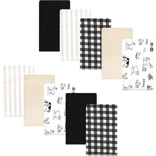 Luvable Friends Hudson Baby Flannel Burp Cloths 10pk Set