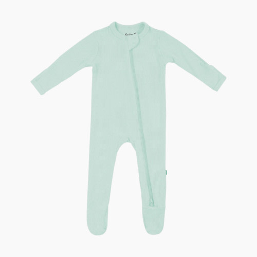 Kyte Baby Ribbed Zipper Footie - Sage, 0-3 M