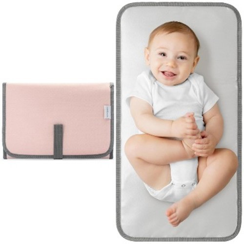 Portable Diaper Changing Pads for Newborn Girl & boy, Compact by Comfy Cubs - Pink Blush