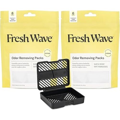 Fresh Wave Lemon Odor Removing Packs and Pod Bundle: (2) 6 ct Packs, (1) Pod