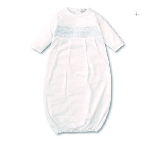 Hand Smocked CLB Charmed White Sack Gown
