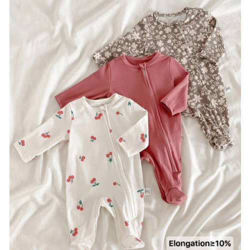 3pcs Newborn Baby Boys/Girls Soft & Comfortable Thin Floral Print Zipper Jumpsuit Set, Long Sleeve Romper & Pants, Casual Outfit For Autumn/Winter