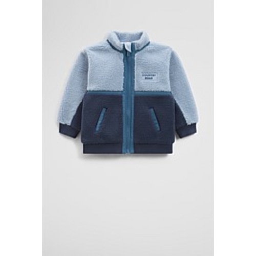 Navy Sherpa Zip Through Jacket - Jackets & Coats | Country Road