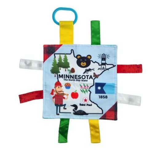 Baby Jack The Learning Lovey Minnesota State Baby Tag Crinkle Square Toy That Teaches Facts 8" x 8"