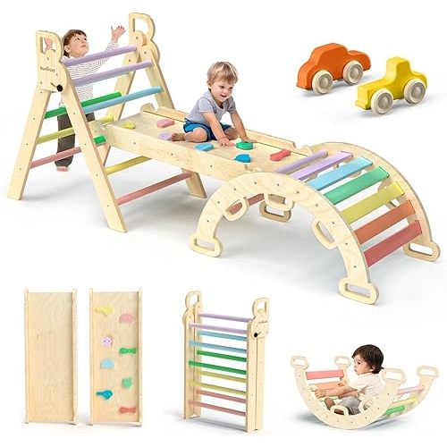 BlueWood Pikler Triangle Set - Rainbow
