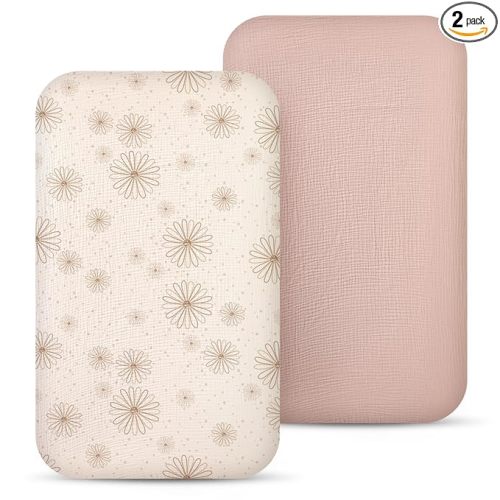 lulumoon Muslin Bassinet Sheets Baby: Cotton Bedside Sleeper Bassinet Sheets Fitted for Boys and Girls