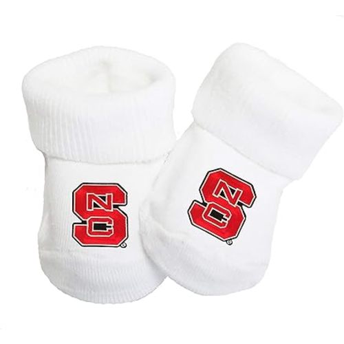 North Carolina NC State Wolfpack Officially Licensed Baby Toe Bootie Socks 0-9 Months