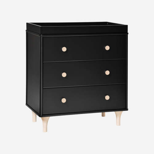 Lolly 3-Drawer Changer Dresser - Black / Washed Natural