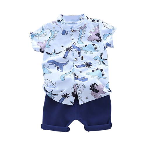 Toddler Boy Clothes Summer Thin Cartoon Dinosaur Series Shorts Short Sleeve Set Activewear Set,2-Piece,Size 6 Months-12 Months