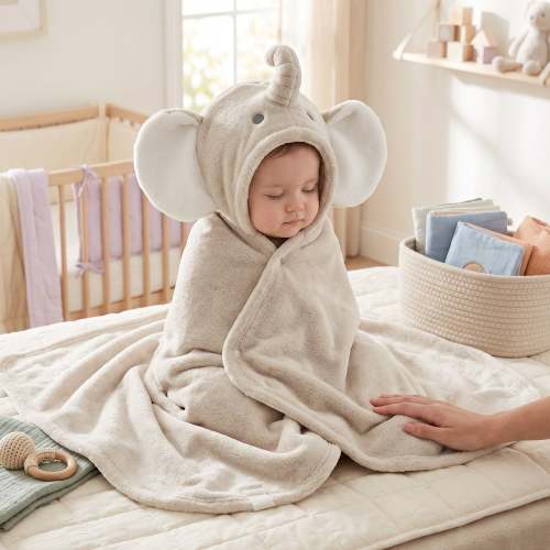 Hooded Baby Bath Towel Poncho