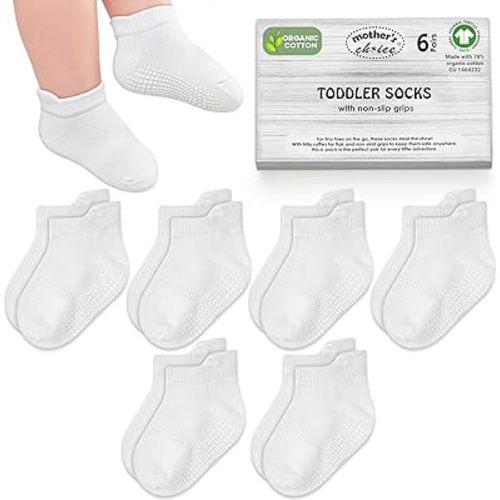 Mother's Choice Organic Cotton Baby Socks For Boys Girls Breathable Non Slip Toddler Socks 2t-3t-4t-5t Ankle Socks 6-12M
