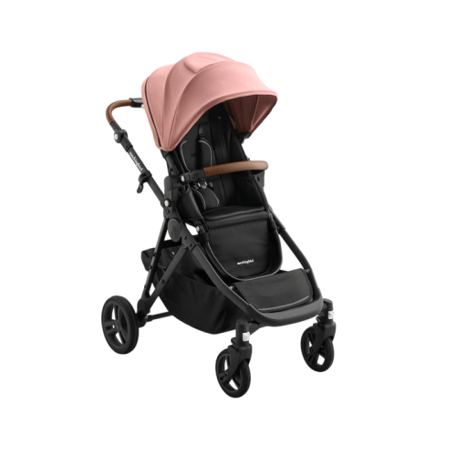 Mockingbird Single to Double 3.0 Stroller, 2025, Charcoal with Penny Leather, Rose