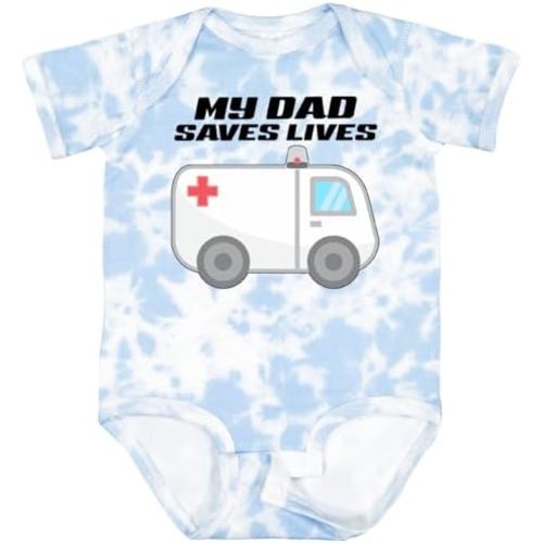 inktastic My Dad Saves Lives- Ambulance Baby Bodysuit