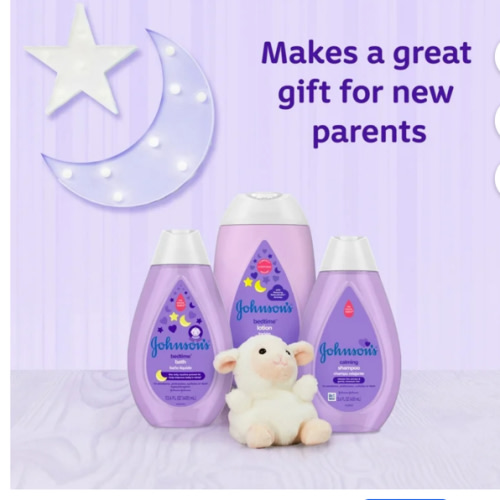 Johnson's Baby Sleepy Time Relaxing Bedtime Gift Set with Bath Lotion and Calming Shampoo