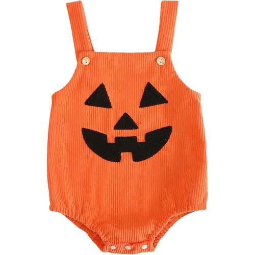 My First Halloween Baby Boy Girl Outfit Newborn Sleeveless Pumpkin Romper Onesie Cute Infant Halloween Clothes