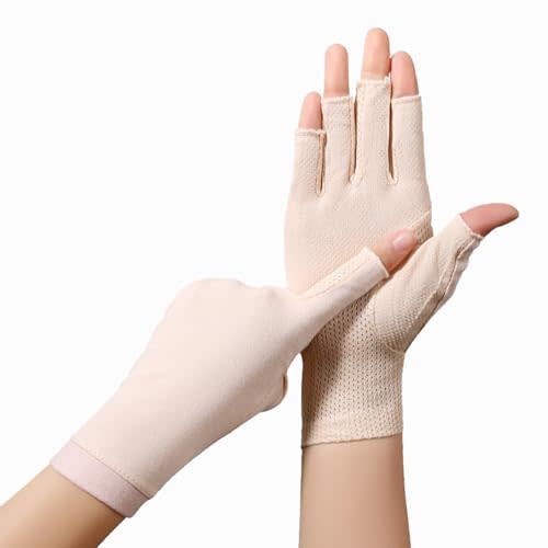 Eohak Women Driving Gloves Sun UV Protection Summer Outdoor Hiking UPF 50+ Glove Touchscreen Half-finger Glove