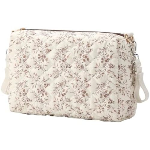 Quilted Diaper Bag Tote Floral Baby Hospital Bag Cute Mommy Bag Crossbody Pañaleras Para Beb