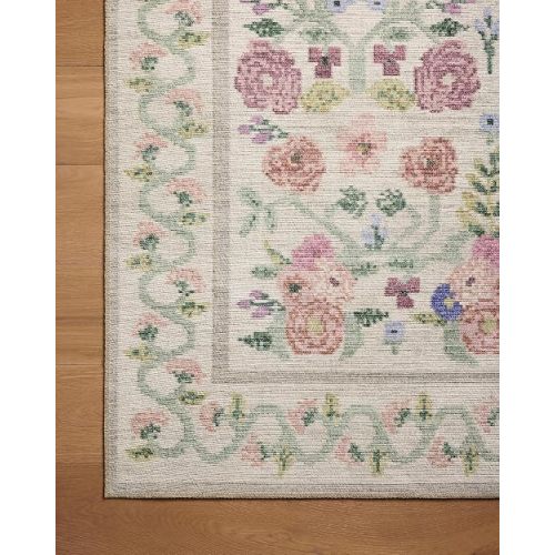 Loloi Rifle Paper Co Rosa Ivory 8'-4" x 11'-6" Area Rug