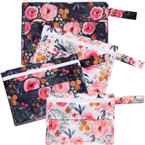 Clear Diaper Bag Organizing Pouches Set of 4 I Diaper Bag Packing Cubes I Diaper Bag Organizer Pouches I Clear Pouches for Organizing I Pouches for Purse