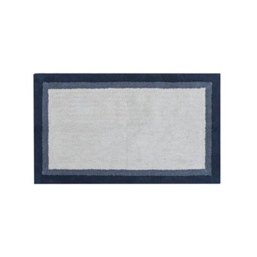 27"x45" Salem Cotton Tufted Bath Rug Navy: Madison Park, Machine Washable, Latex Backing, Transitional Style