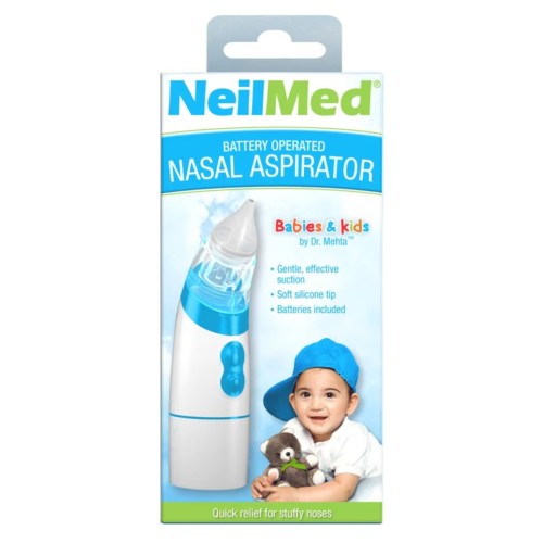 NeilMed Battery Operated Nasal Aspirator, for Babies and Kids, 1 Count HSA/FSA Eligible