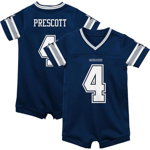 Dak Prescott Dallas Cowboys #4 Navy Newborn Infants Team Color Home Romper Bodysuit Player Jersey