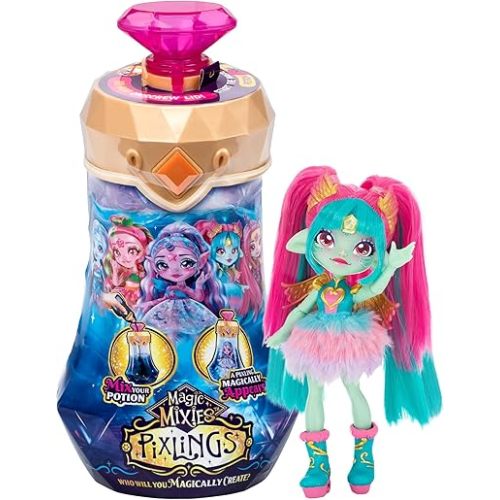 Magic Mixies Amber Dragon. Magically Reveal a 6.5" Pixling Doll Inside a Potion Bottle. Mix a Magic Potion to Create Your Pixling