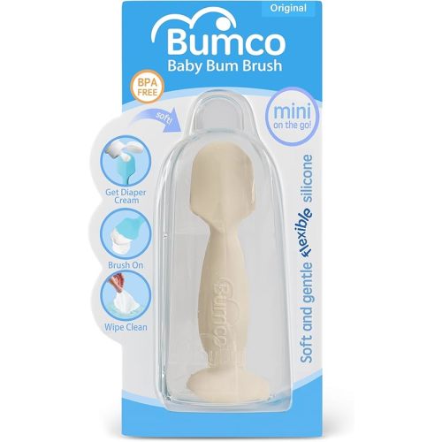 Bumco Diaper Cream Spatula (Mini) - BPA-free Butt Paste Diaper Cream Applicator, Soft & Flexible Diaper Rash Cream Applicator, Butt Spatula Baby, Mom-Invented Diaper Bag Essentials (Beige)